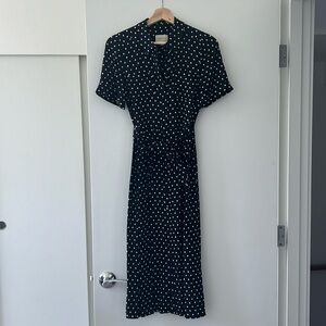 Sezane Adele dress polka dot black & white (middle dot noir) size 2 (EU 34)